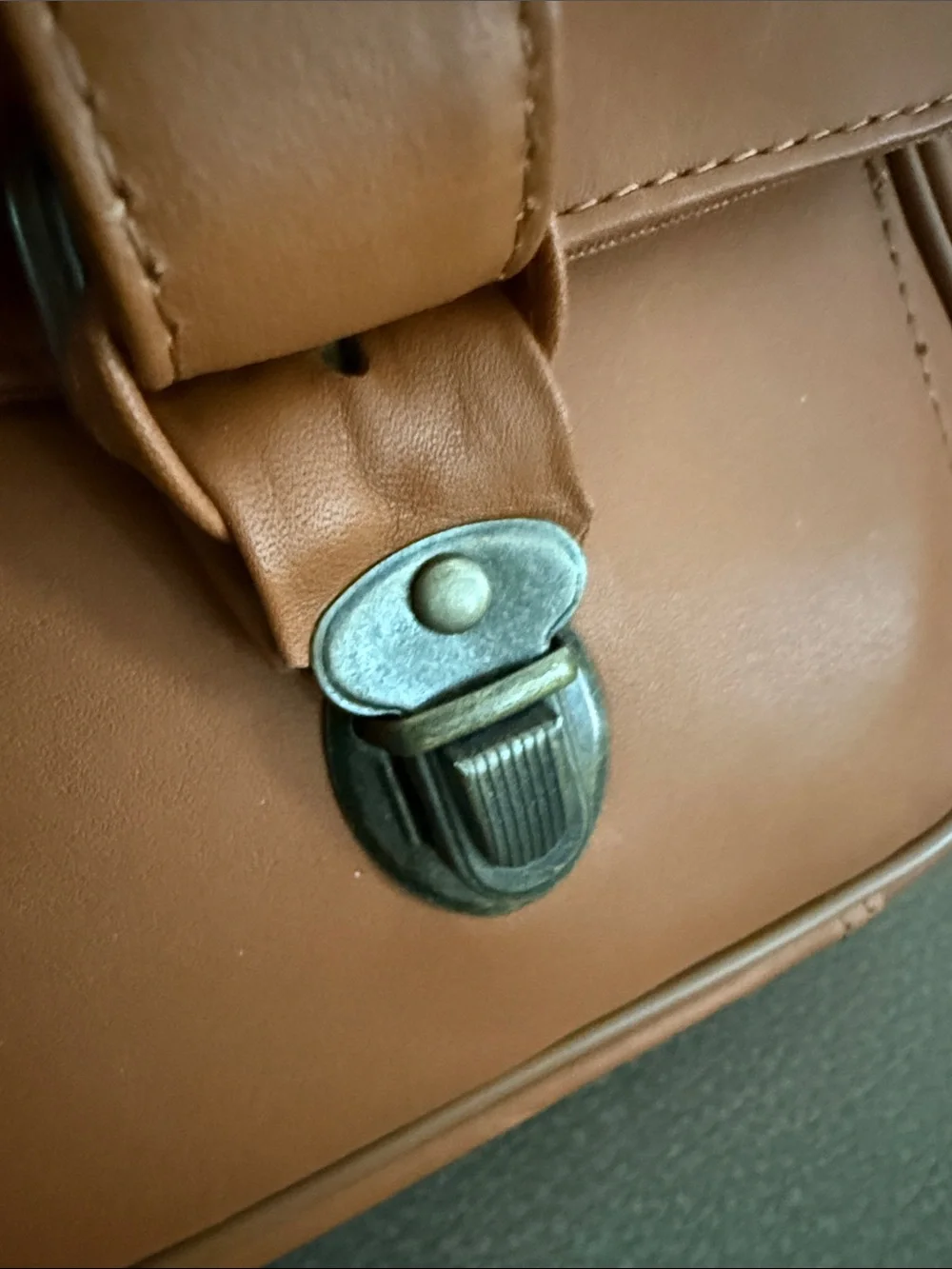 Tan Leather Messenger Briefcase - Handcrafted Work/ Laptop Bag